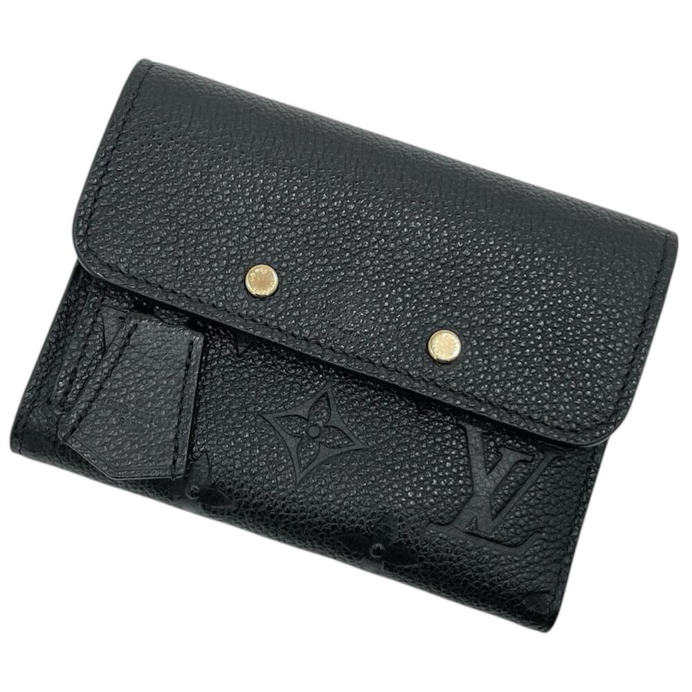 LOUIS VUITTON Portefeuille Pont Neuf Monogram Empreinte Tri fold Wallet Black